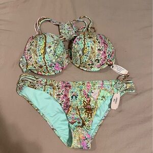 Victoria's Secret Multicolor Paisley Bikini Set